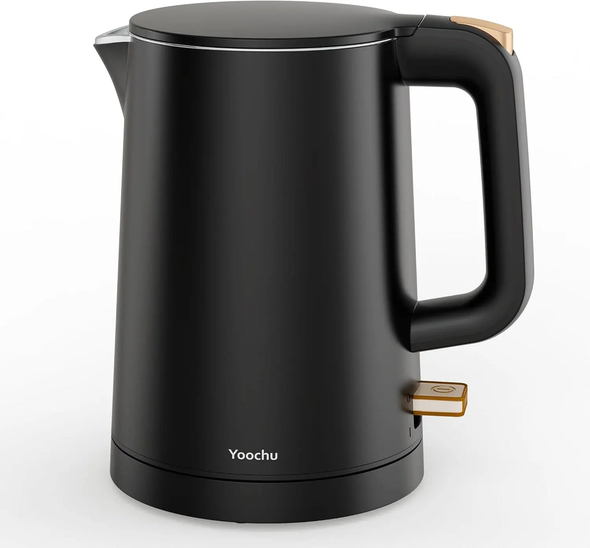 Small Electric Kettle - 0.8L Water Boiler & Heater, 1000W Hot Tea Pot, Double Wall Stainless Steel Cool Touch, BPA-Free, Black