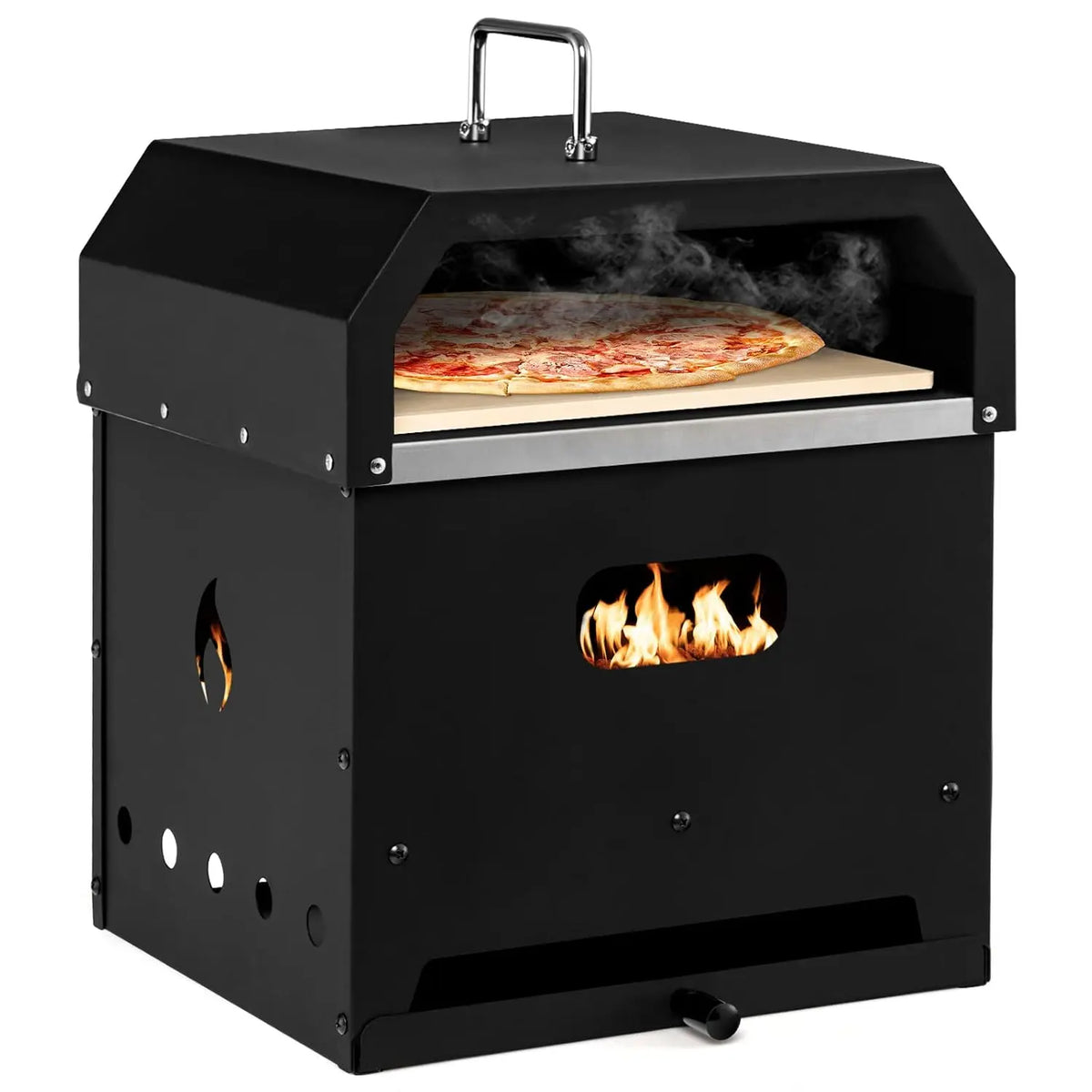 COSTWAY Outdoor Pizza Oven - 4-in-1 Detachable Pizza Oven with Pizza Stone