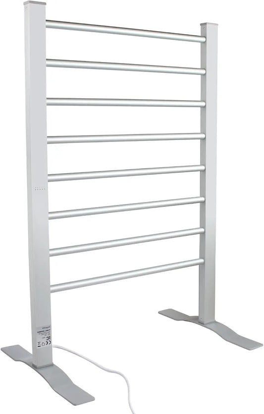 ELEGANTLIFE Fast-Heating Electric Towel Warmer for Bathroom - Heated Towel Rack with Timer & Auto Shut-Off, Aluminum 8-Bar Design