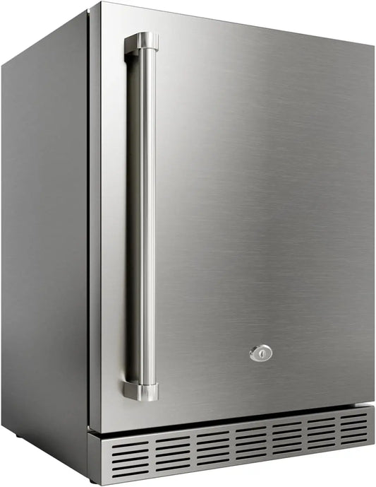 21 Inch Outdoor Refrigerator - Weather Proof Stainless Steel Beverage Beer Cooler Under Counter Fridge