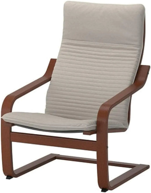 IKEA Poang Armchair - Polyester, Medium Brown Knisa Light Beige 392.408.10
