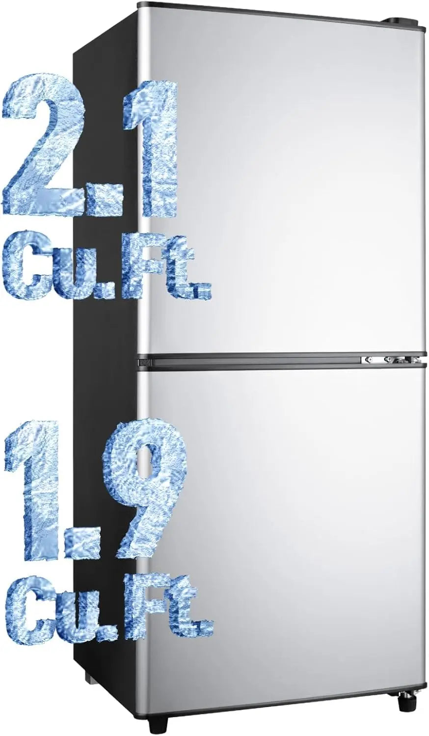 Anypro 4.0 Cu. Ft. Fridge with Bottom Freezer - 2 Door Refrigerator with Drawer, 7 Level Temperatures and Adjustable Shelves for Bedroom, Dorm, Office