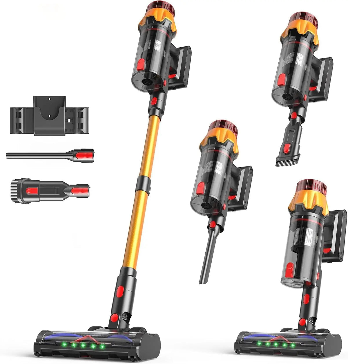Cordless Vacuum Cleaner for Home - 55Kpa Suction, Up to 70-Min Runtime, Gold