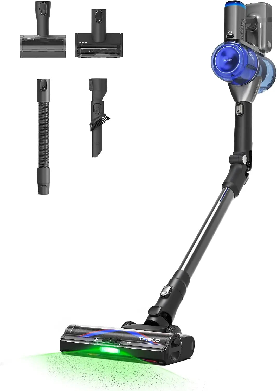 Tineco Pure ONE S70 Cordless Vacuum Cleaner - 200AW Suction, Up to 95min Runtime, Zero Tangle Brush, 180° Foldable Tube, Carpet & Hard Floor, Gray