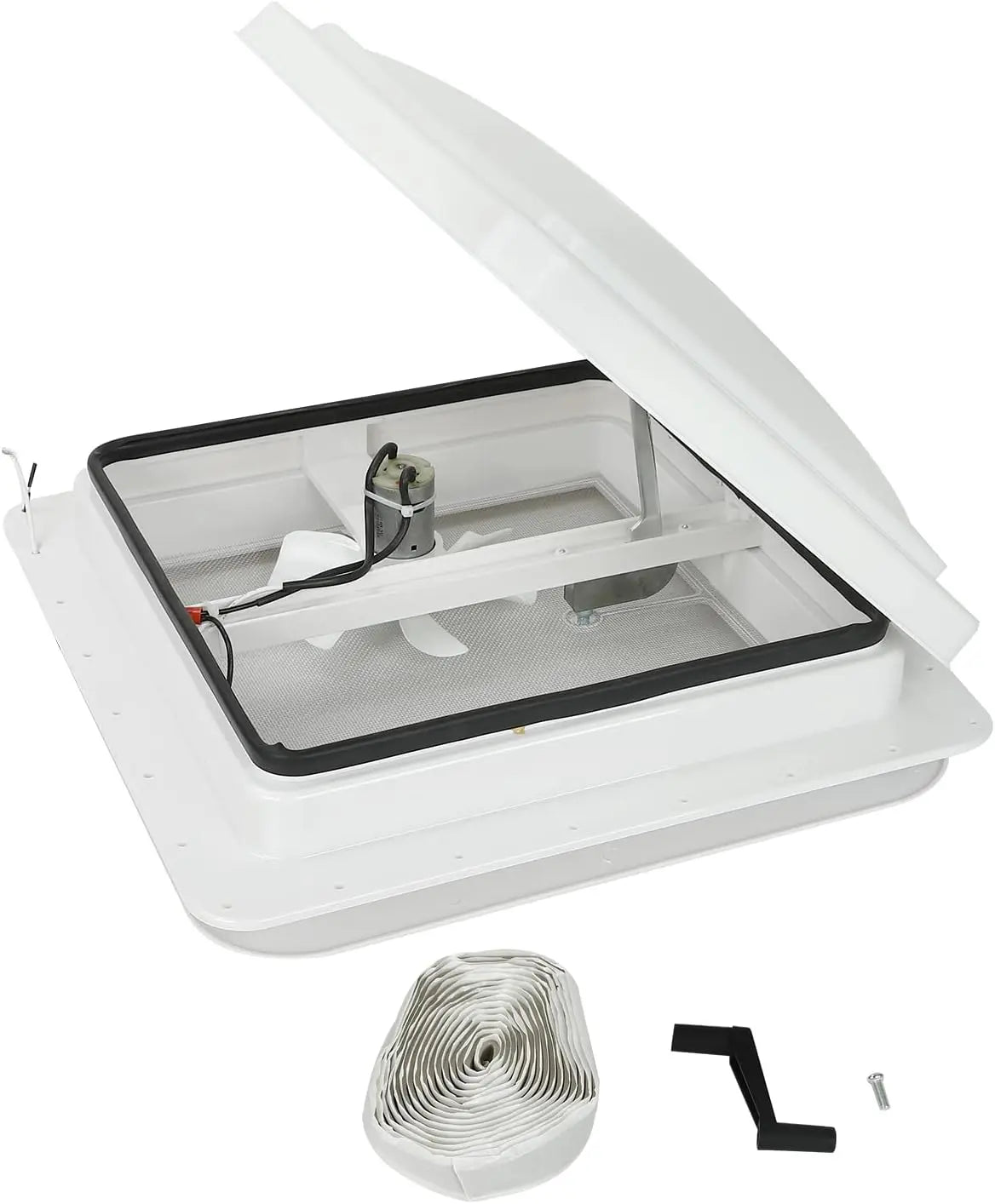 14 Inch RV Roof Vent for Camper Trailer with 12V RV Vent Fan 6 Inch Blades