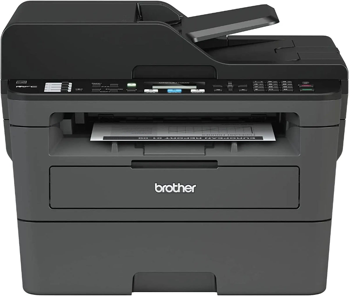 Brother MFC-L2710DW Wireless All-in-One Monochrome Laser Printer for Home Office - Black, Print Copy Scan Fax, 32 ppm, 2400 x 600 dpi, 50-Sheet ADF