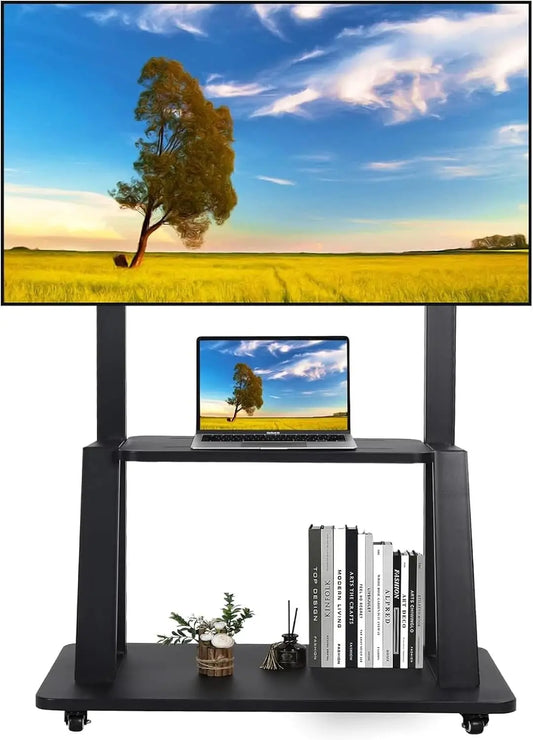 Maiproo Rolling TV Stand with Wheels for 32-75 Inch Heavy-Duty Mobile TV Cart LCD LED OLED Flat Panel Screens Smartboard Holds up to 100lbs Portable