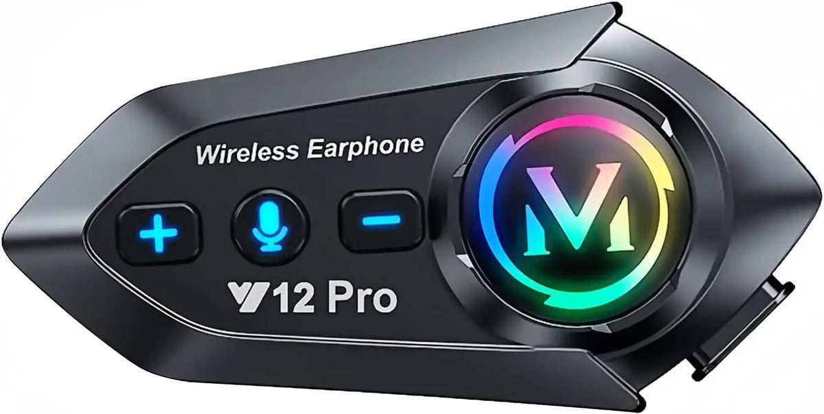 Motorcycle Helmet Bluetooth Headset 2 Way Intercom 550 Yards - HIFI Sound, Noise Cancellation, Music Share, 1000mAh, Helmet Speakers Headphones FM