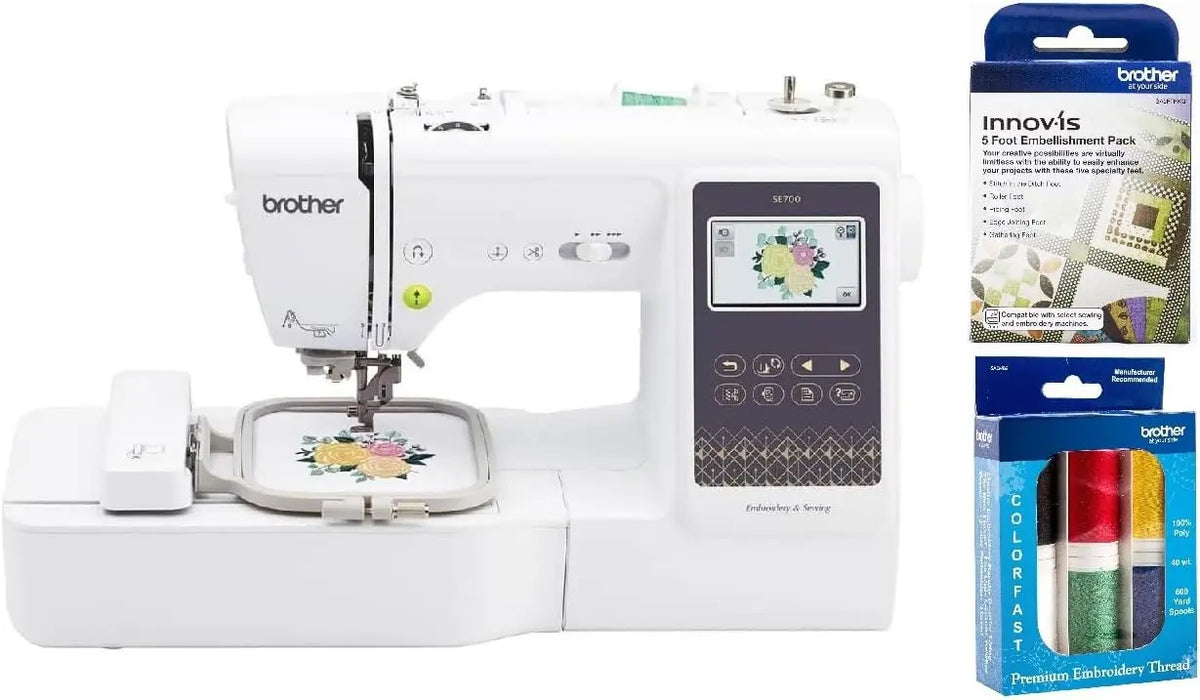 Brother SE700 Sewing and Embroidery Machine - Wireless LAN Connected, 135 Built-in Designs, Computerized, 4 Inch x 4 Inch Hoop Area