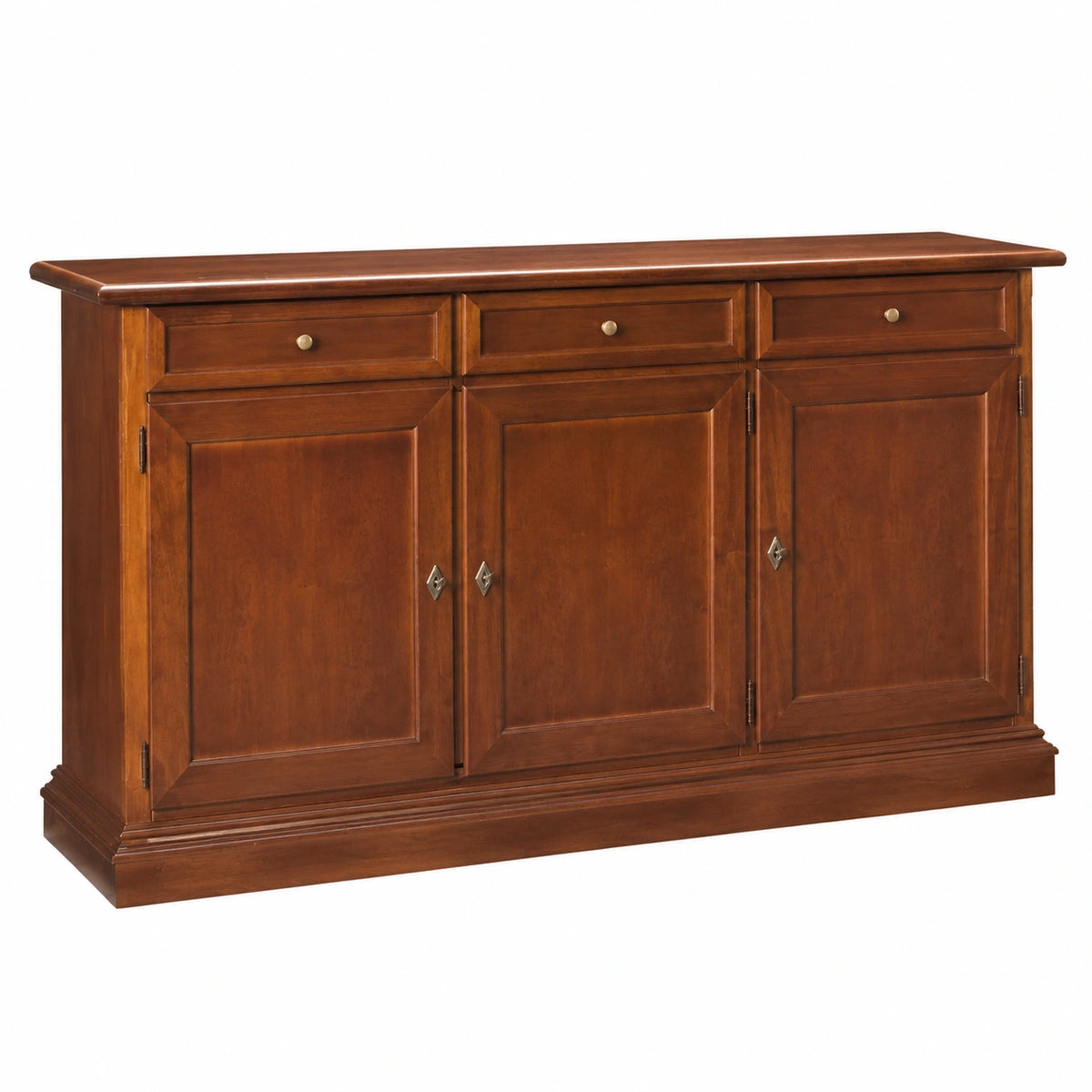 Mobile Buffet a 3 Ante in Legno Stile Rustico - Finitura Noce