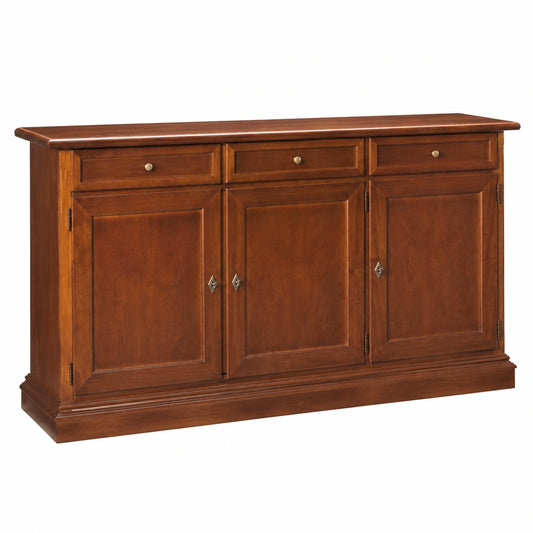Mobile Buffet a 3 Ante in Legno Stile Rustico - Finitura Noce