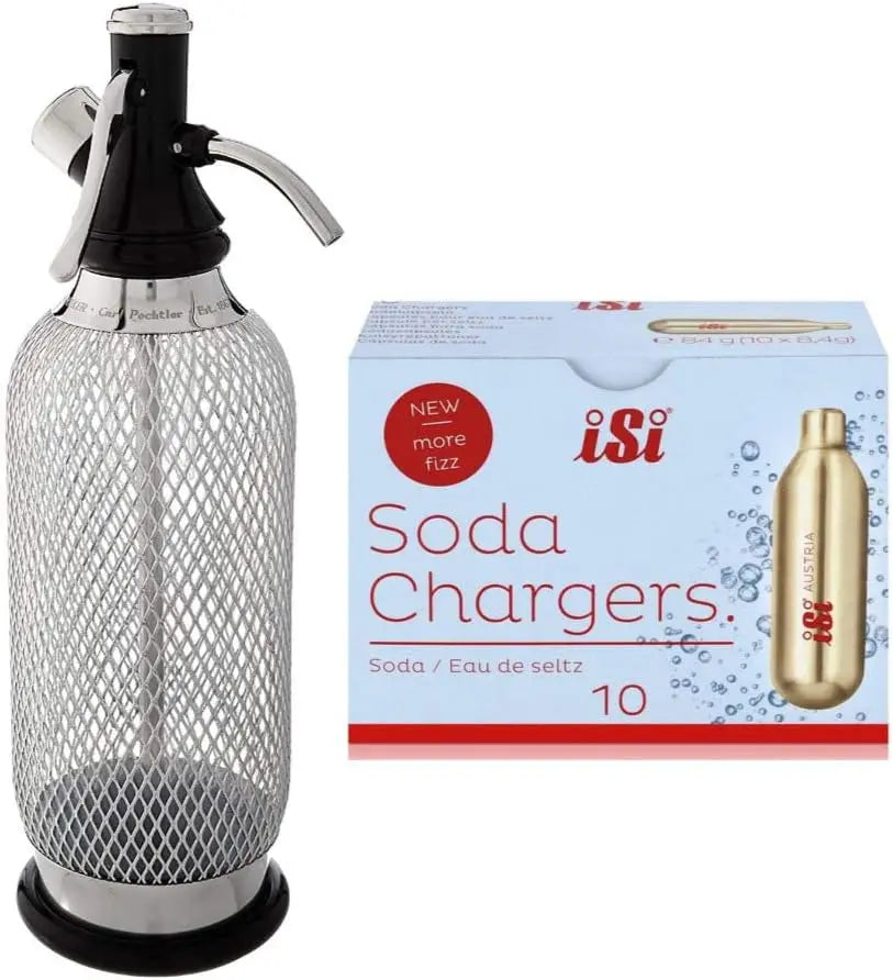 iSi Classic Steel Mesh SodaMaker Bottle Bundle - 1 Quart