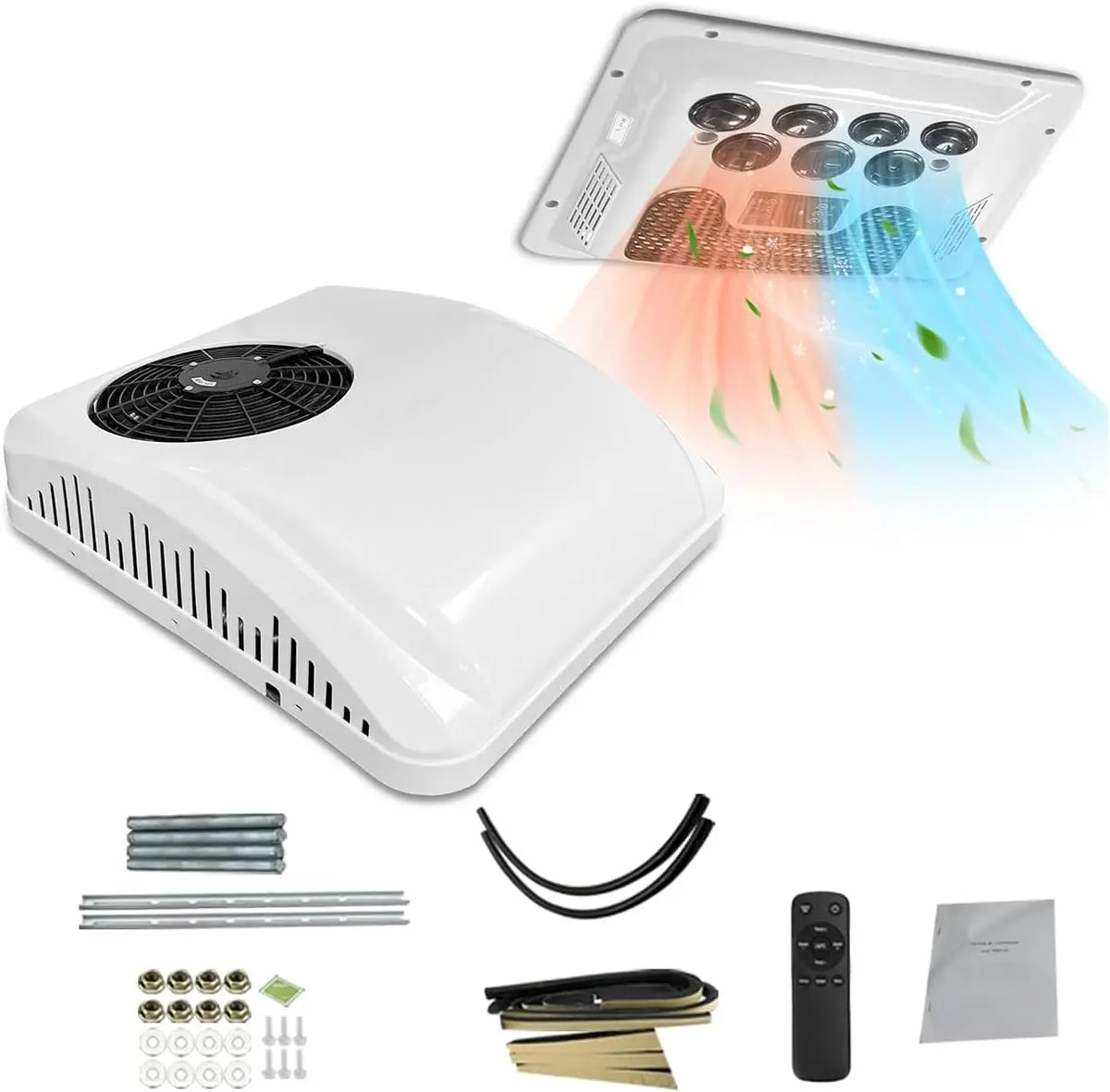 12V Rooftop Air Conditioner - DC 12V RV Air Conditioner 10000 BTU Heating & Cooling, 12 Volt DC AC Unit, 3-Speed Fan, Ultra-Quiet for Truck, Campers