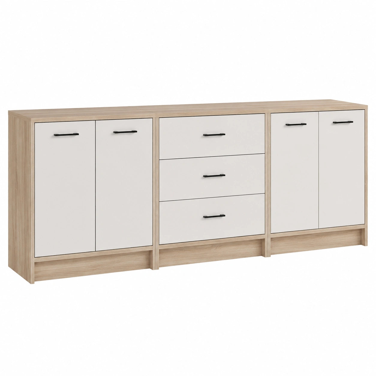 MelebPitus Credenza Moderna in Rovere Sonoma, 210 cm, con Ripiani e Cassetti