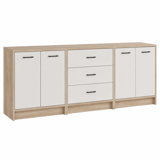 MelebPitus Credenza Moderna in Rovere Sonoma, 210 cm, con Ripiani e Cassetti