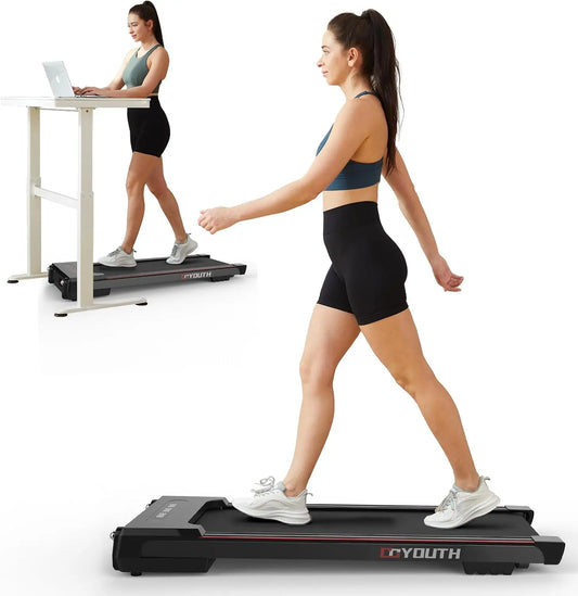 GOYOUTH Walking Pad Treadmill - Under Desk Treadmill for Home Office, Wide Belt Compact Treadmills 300 lbs Capacity