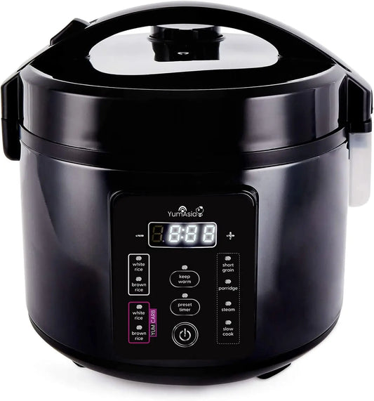 Yum Asia Kumo YumCarb Rice Cooker with Ceramic Bowl and Advanced Fuzzy Logic - 5.5 Cups, 1 Litre, 5 Rice Cooking Functions, 3 Multicooker Functions