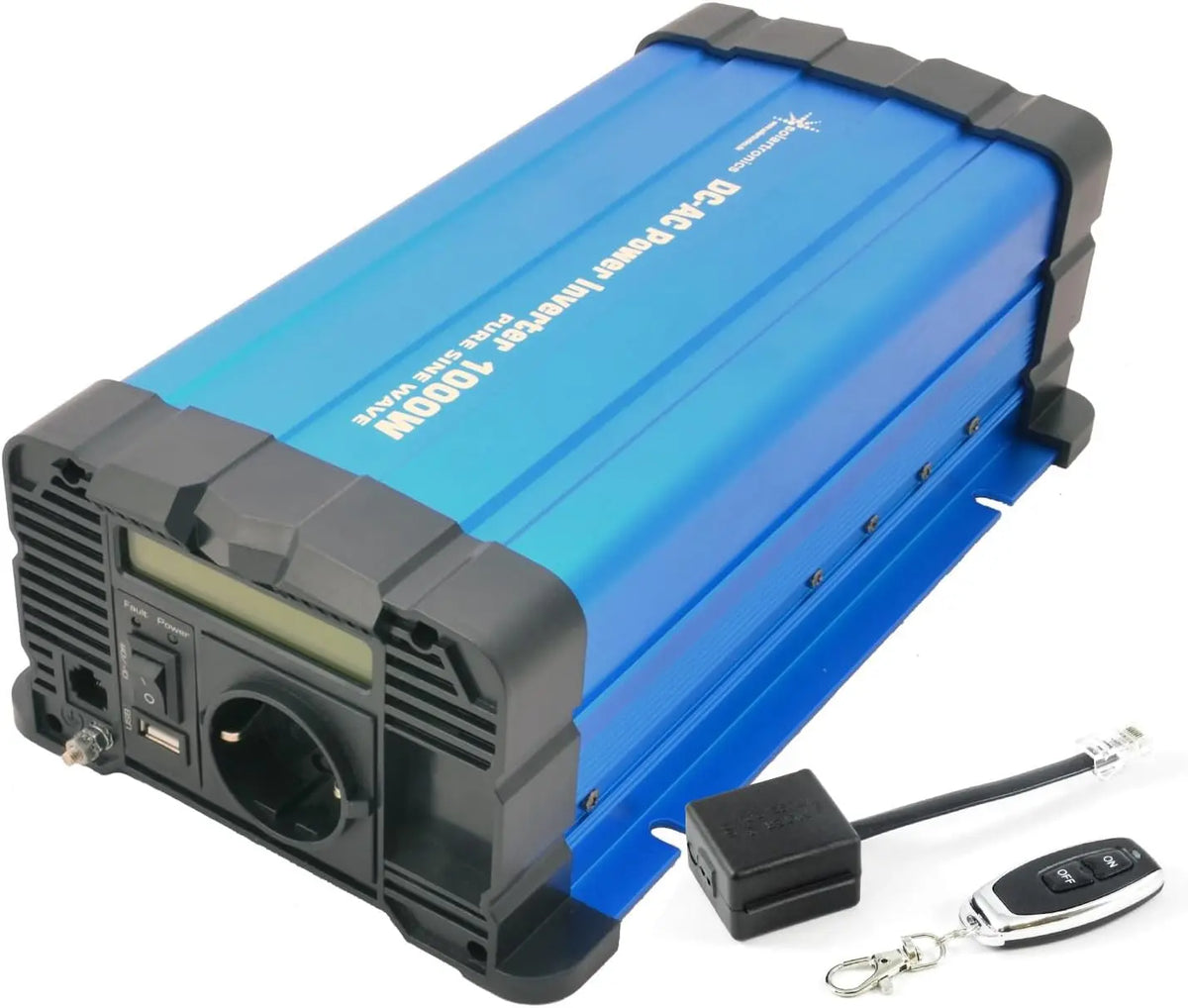 FS1000D Voltage Converter 12 V 1000 Watt with Display - Inverter 12 V to 230 V, Pure Sine Wave, LiFePO4/Lithium, Lead, Gel or AGM Battery Compatible