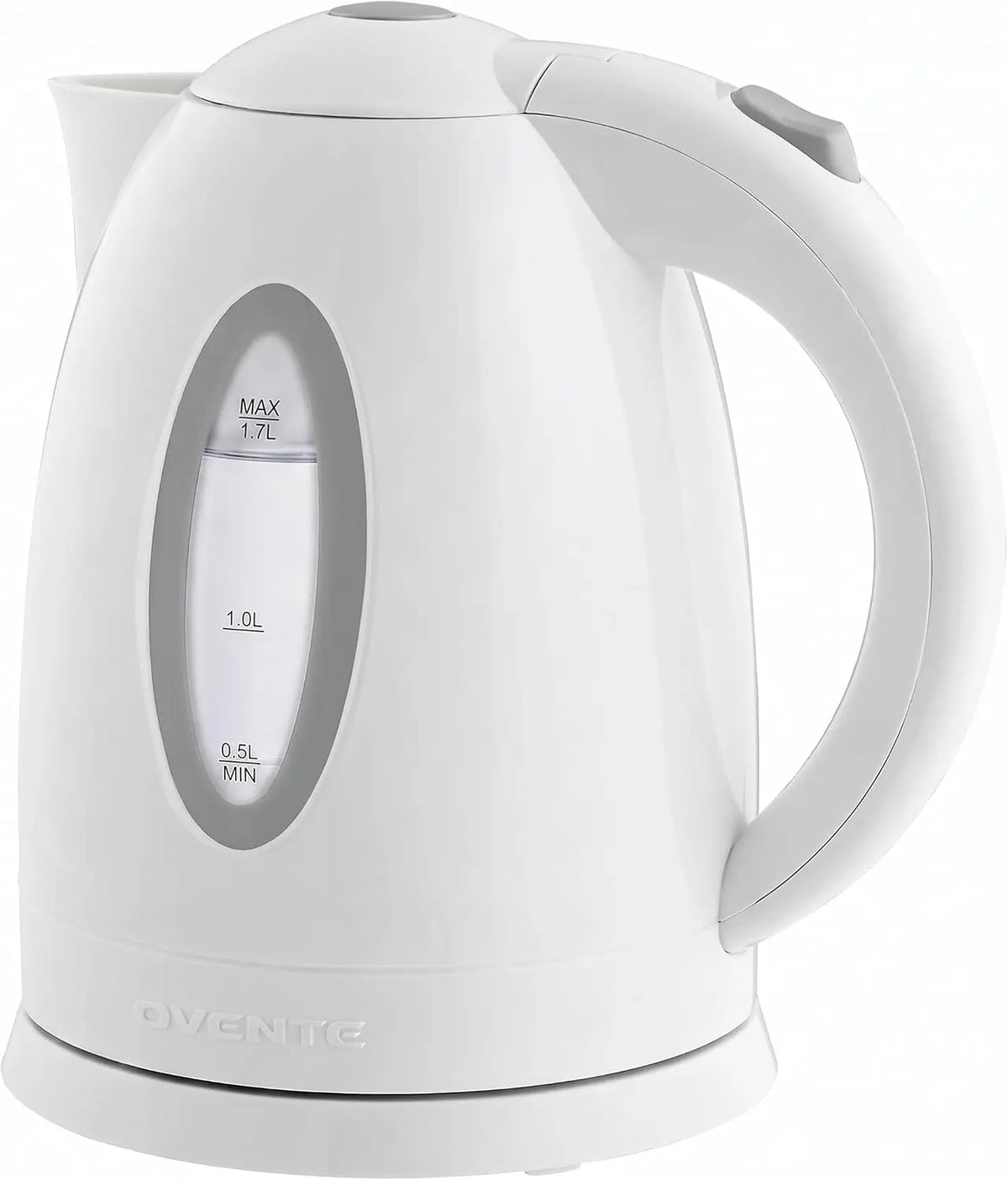 OVENTE 1.7L Electric Tea Kettle - Fast Boiling Water Heater, White KP72W