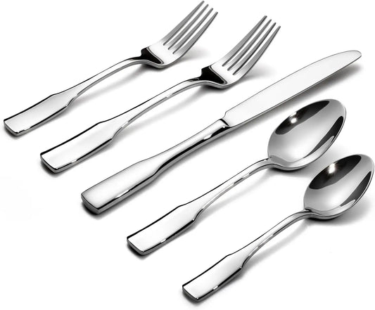 Alata Kate 20-Piece Silverware Set Stainless Steel Flatware Set - Service for 4, Mirror Polished Cutlery Set, Dishwasher Safe