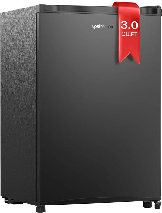 Upstreman 3.0 Cu. Ft. Upright Freezer - Reversible Door for Home, Dorm, Black