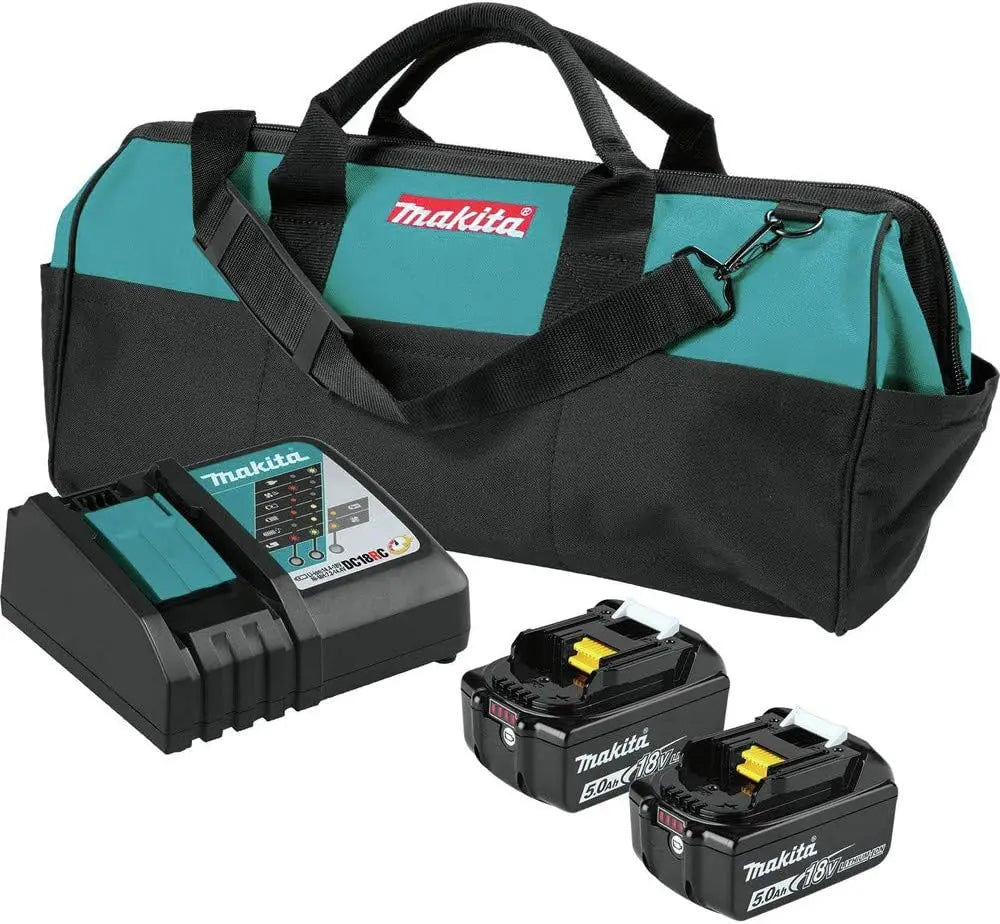 Makita BL1850BDC2X 18V LXT Lithium-Ion Battery and Rapid Optimum Charger Starter Pack - 5.0Ah