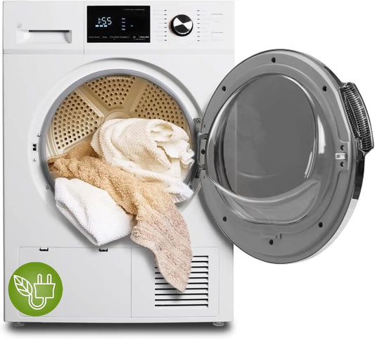SMETA 4.4 Cu. Ft. Heat Pump Ventless Electric Dryer - Front Load Clothes Dryer Machine, 24 Inch Compact Stackable Portable With 4-wire Plug