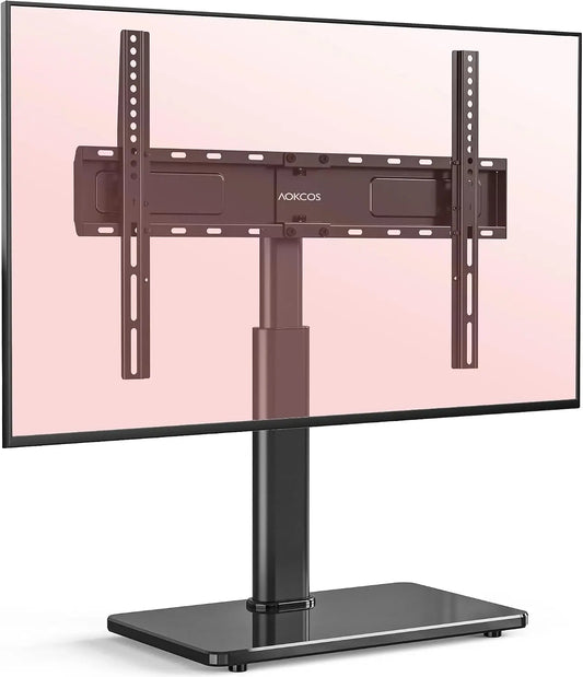 Swivel Universal TV Stand for 32-75 Inch TVs with Tilt Down/Up - Max VESA 600x400 mm, up to 99lbs, Black