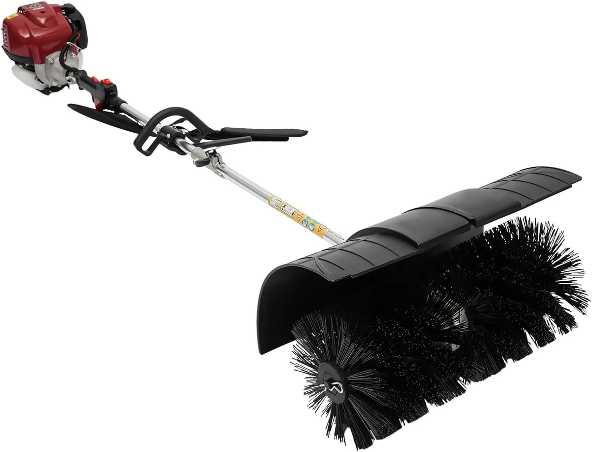 Handheld Gas Power Sweeper - 1.4hp 4-Stroke Power Broom Single Cylinder Lawn Yard Sweeper, Outdoor Clean Tool