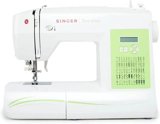 Singer Sew Mate 5400 Handy Sewing Machine Including 60 Built-in Stitches - 4 Fully Built-in 1-Step Buttonhole, Help to get Started in No time, White