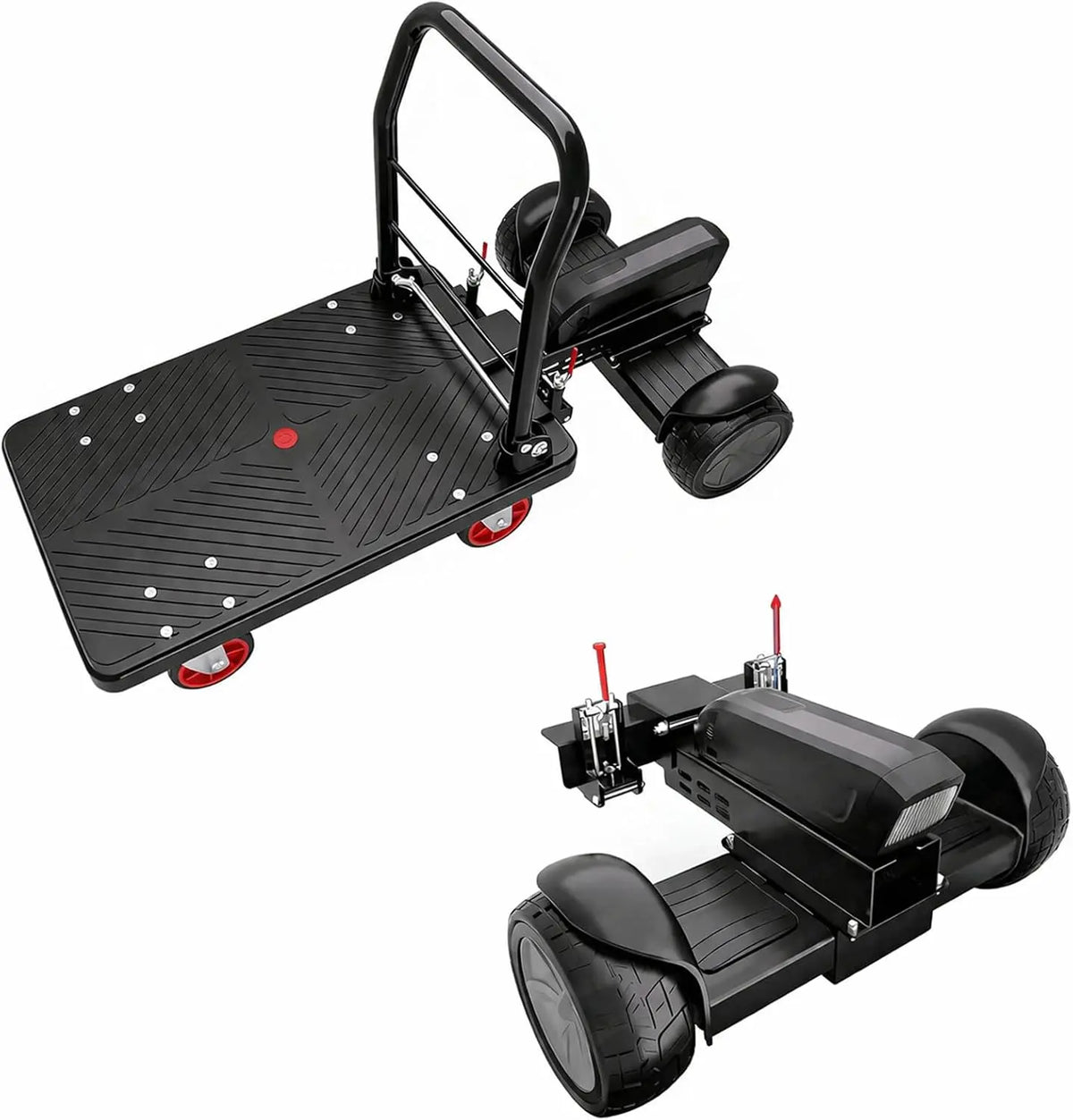 Motorized Electric Cart Dolly - 660 lbs Capacity, 800W Power Motor, 48V 15.6Ah Battery, Quiet Operation, Foldable Platform Cart for Warehouse, Garden