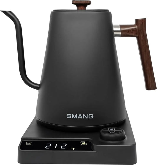 Electric Kettles - Gooseneck Electric Kettle, ±1℉ Temperature Control, for Pour Over Coffee and Tea, 304 Stainless Steel Inner, BPA-Free, 1L Black