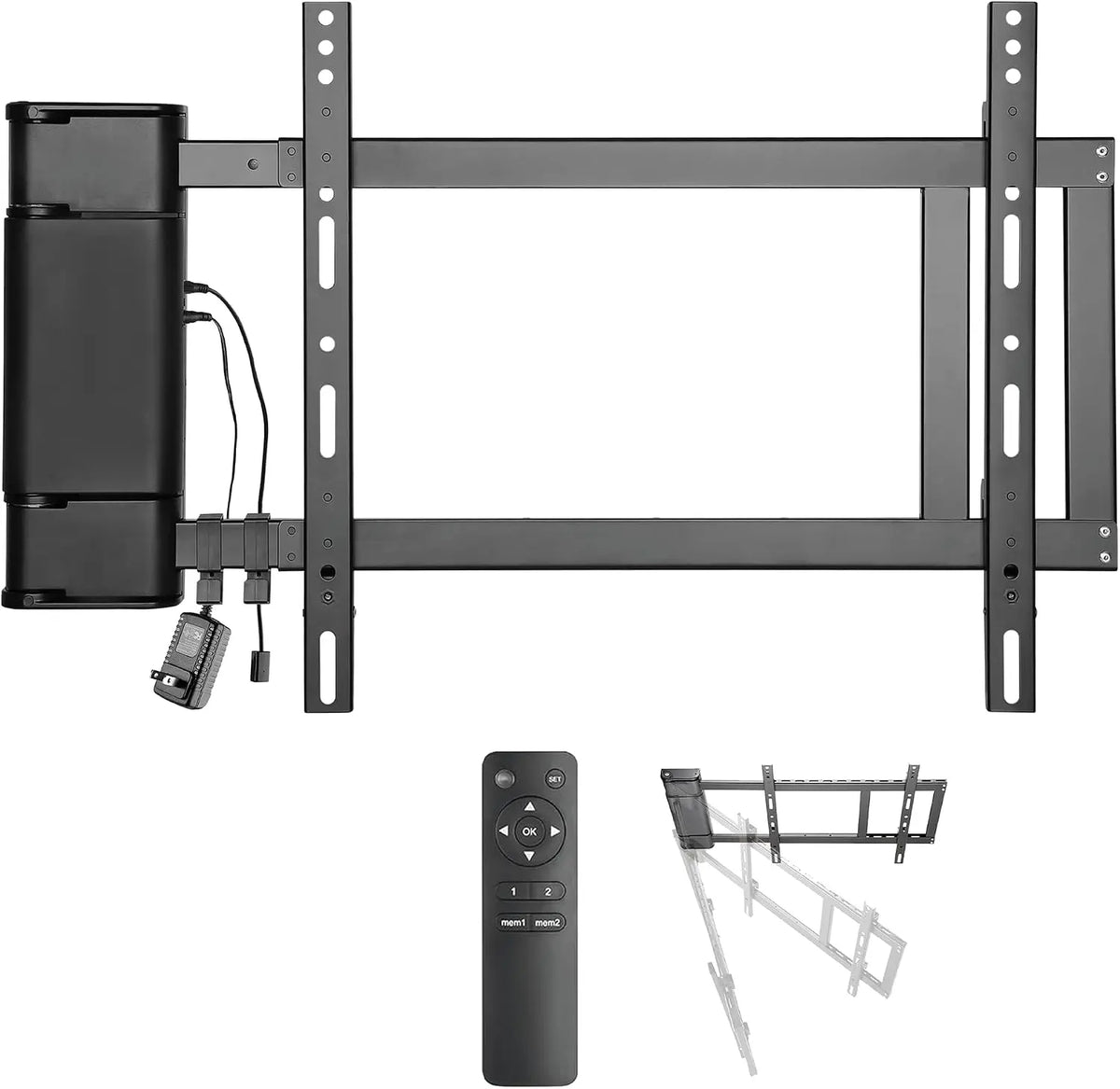 ynVISION.DESIGN Motorized Swing Out TV Wall Mount for 32-75 Inch TV with Remote