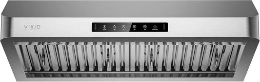 VIKIO HOME 30 Inch Under Cabinet Range Hood 980 CFM - Ducted Vent Hood with Independent Air Duct, Quiet, 3-Speed Gesture & Touch Control, Kitchen Hood