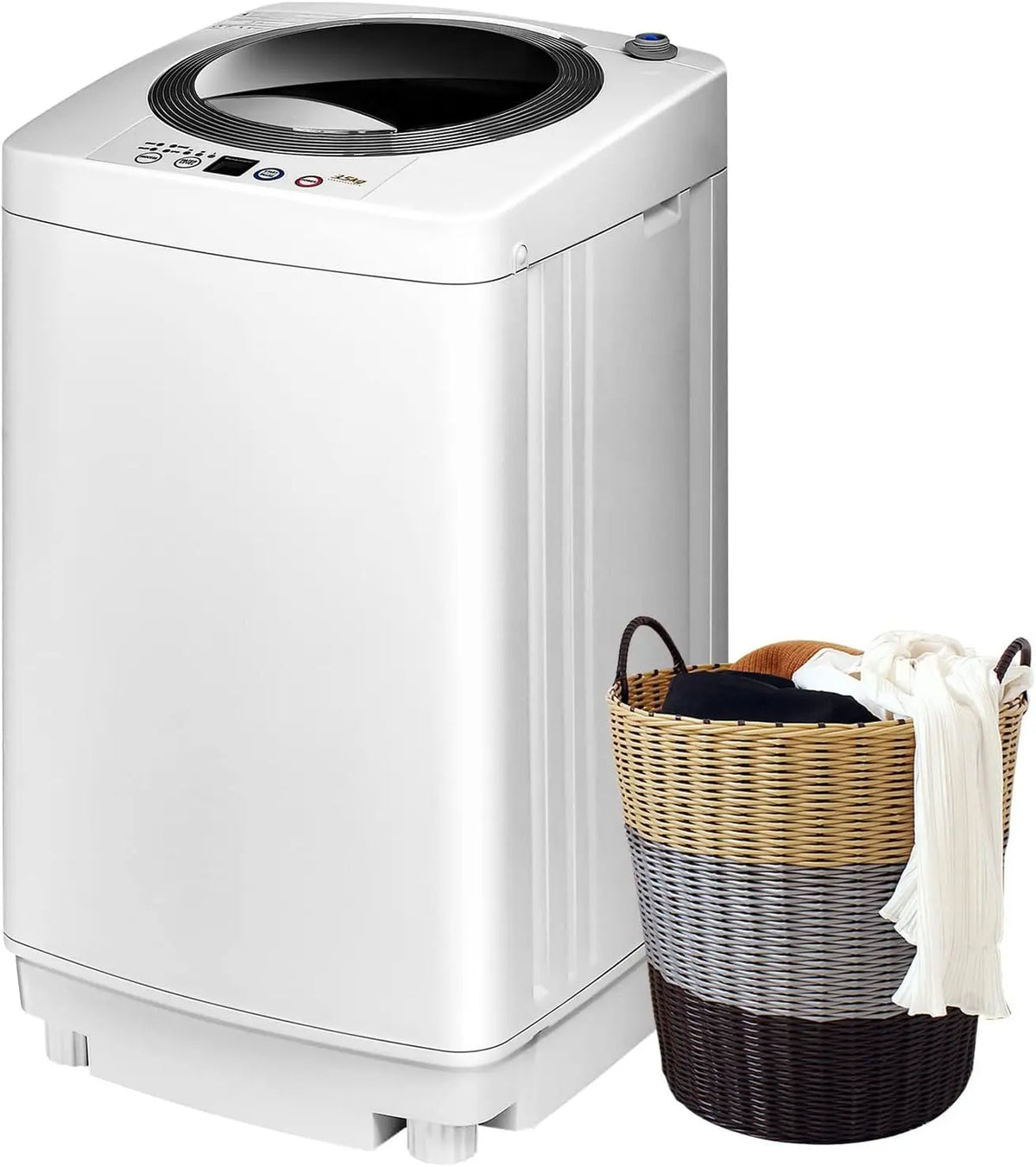 COSTWAY Portable Washing Machine - 8Lbs Capacity Full-automatic Washer with 6 Wash Programs, LED Display, 3 Water Levels, Apartment, Dorm, RVs
