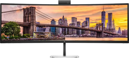 HP Series 5 Pro 549pm 49 Inch DQHD - 5120 x 1440, 165Hz Curved Ultrawide Video Conferencing LED Backlight Monitor, Mount Compatible, Webcam, Speakers