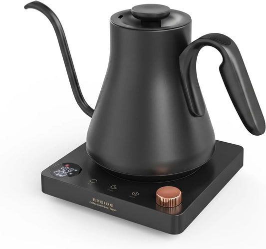 Epeios Gooseneck Electric Kettle 1°F Temperature Control - 1200W, 0.9L, Black