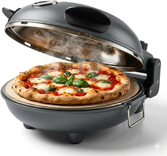 Cook With Color Electric Countertop Pizza Oven - Indoor Crispy Crust Pizza Maker, 12 Inch Pizza Oven with Ceramic Stone, Heats up to 800°F