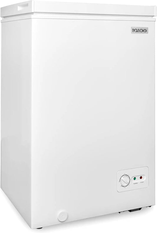 Igloo 3.5 Cu. Ft. Upright Deep Freezer Chest- Deep Freezer - Quick Freezing System & Adjustable Thermostat for Homes