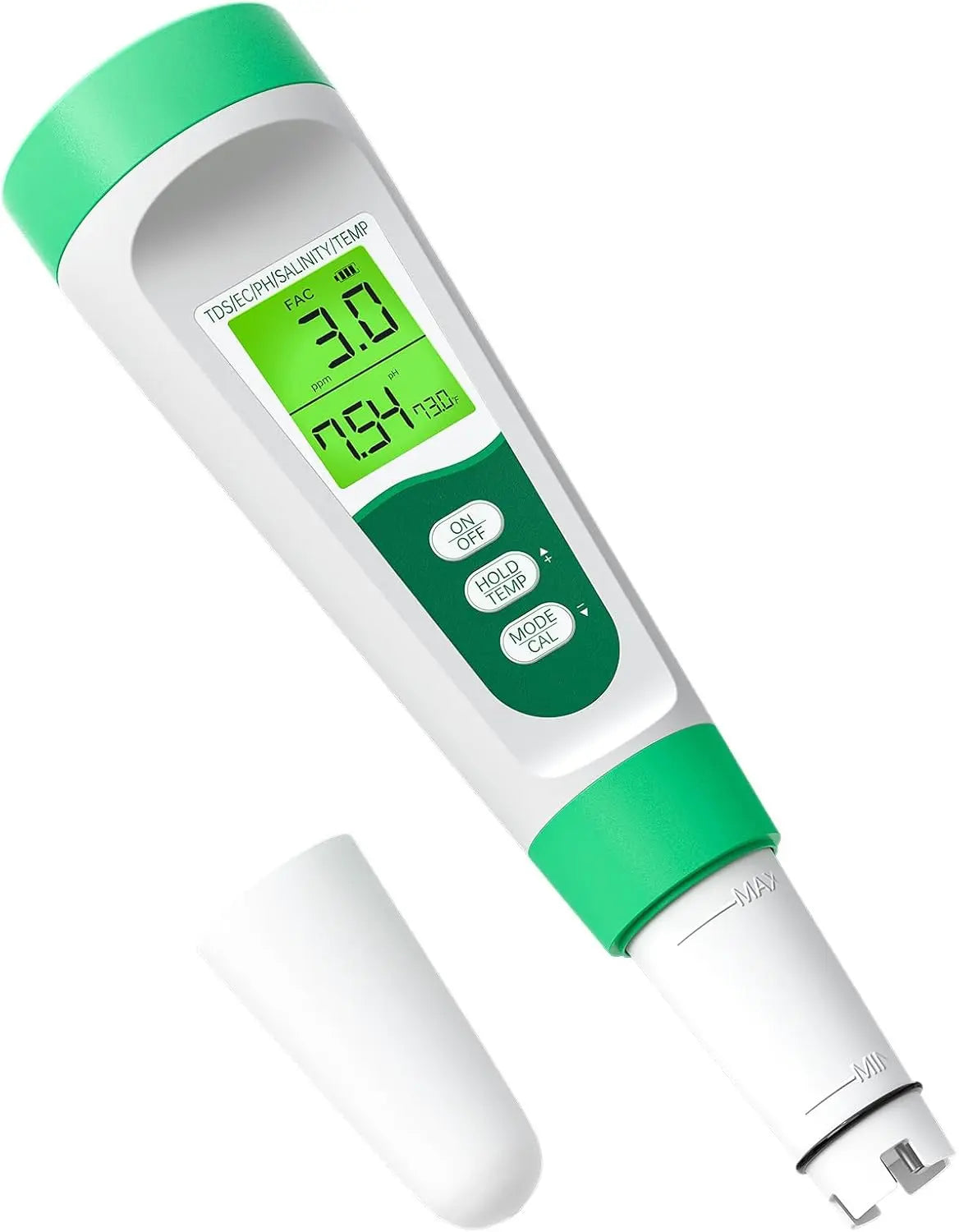 Salt Tester for Saltwater Pool & PH Meter - 5 in 1 Pool Salt Tester, Accuracy Digital Salinity PH Temp EC TDS Meter for Pool Hot Tub Swimming Aquarium