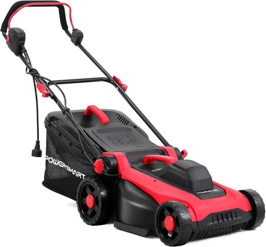 PowerSmart Corded Electric Lawn Mower - 14 Inch, 12.5 Amp, Ergonomic Handle