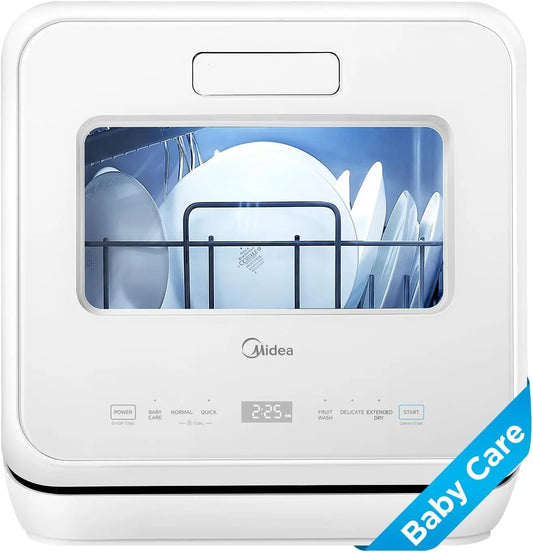 Midea Countertop Dishwasher with 1.32Gal Tank - Baby Care, 5+1 Programs
