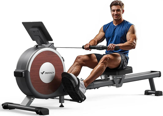 Merach Q1S Magnetic Rowing Machine Indoor - Dual Slide Rail, Quiet & Smooth