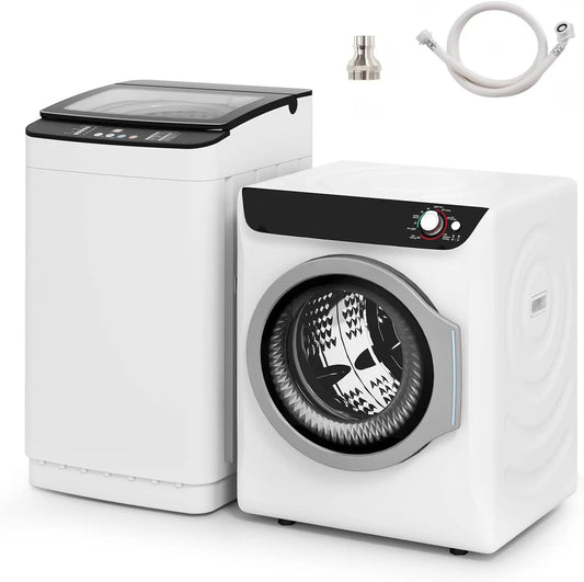 Portable Washer and Dryer Combo Set - 28Lbs Full-Automatic Washing Machine and 2.6 Cu. Ft. Portable Clothes Dryer with 10 Wash Programs, 6 Dry Modes