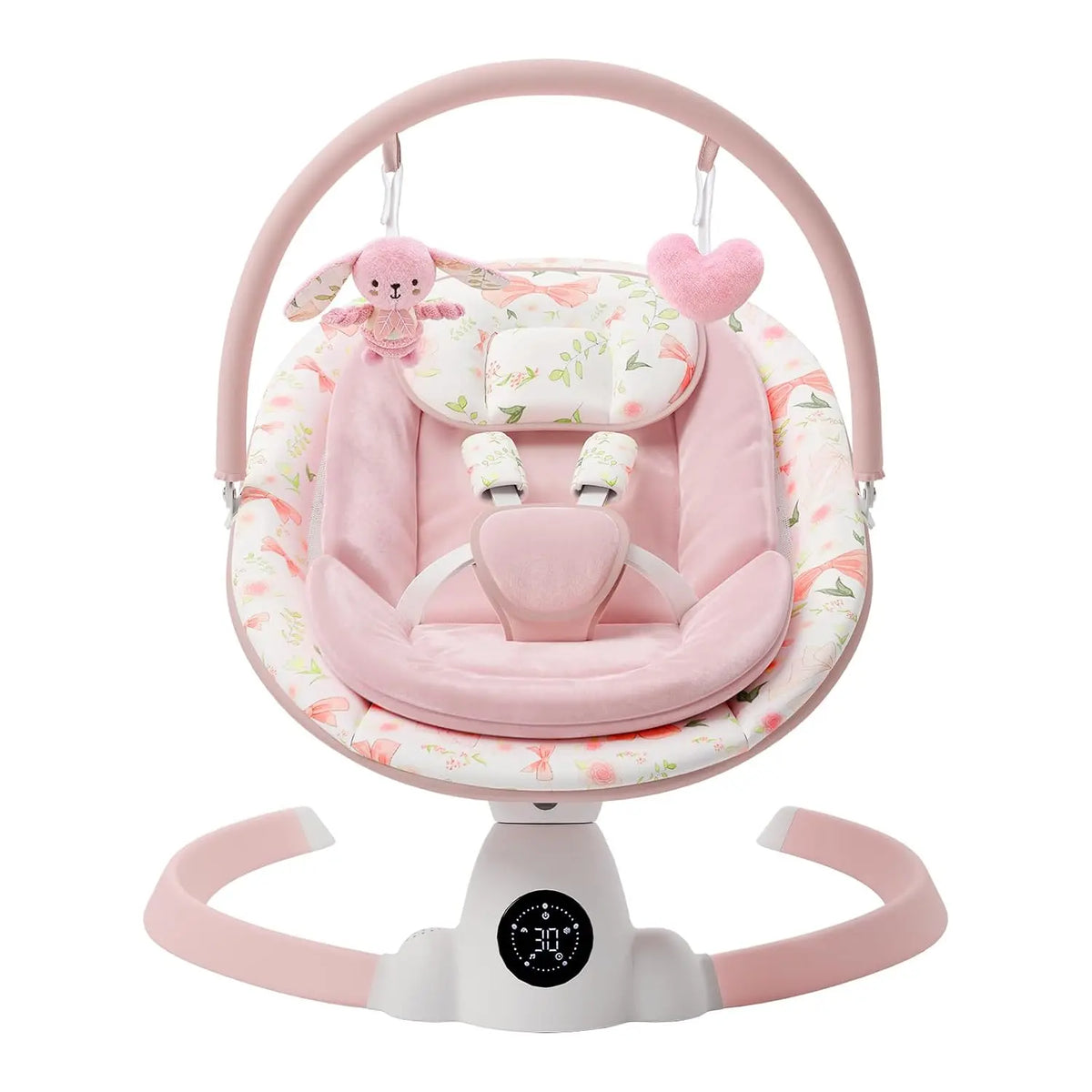 Suihuooo Baby Swing for Infants with 5 Swing Speeds - Portable Electric Baby Swing with Bluetooth, Touch Panel, 5-Point Harness, Indoor & Outdoor Use