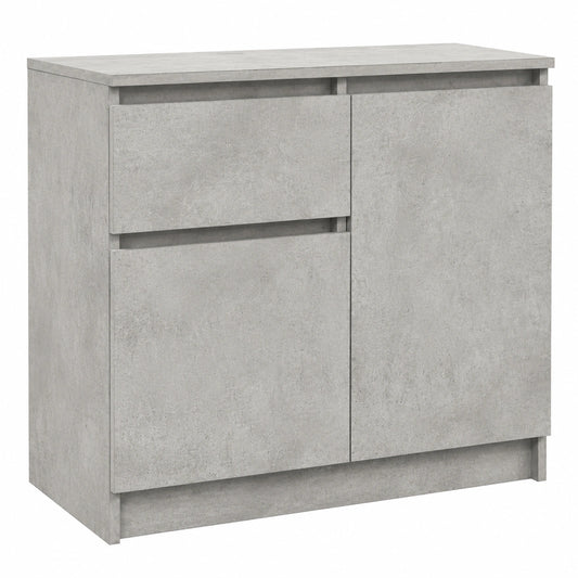 Credenza Moderna Grigio Cemento con Cassetto 71x35x65 cm
