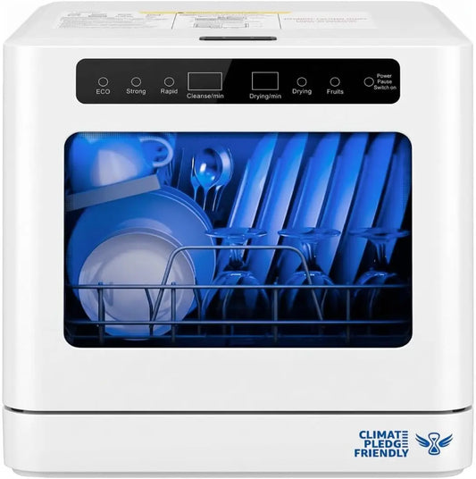 Collier Kitchen Portable Countertop Dishwasher Compact Mini Dishwasher with 5 Wash Programs - RVs & Small Kitchens