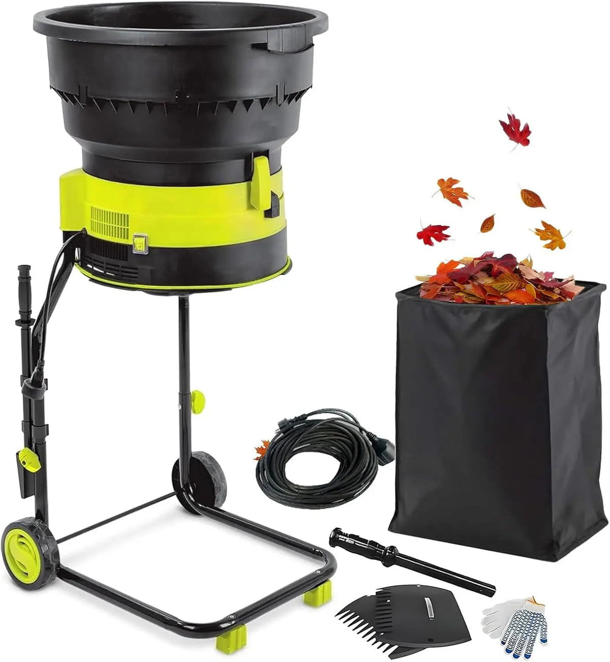 2500W Electric Leaf Shredder with Wheels - Garden and Compost