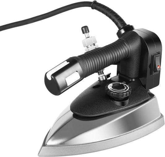 1200W Industrial Steam Iron - With 0.79 Gal Tank - Commercial Garment Iron 140-428°F Adjustable, 110V for Dry Cleaners, Clothing Factory & Hotel Use