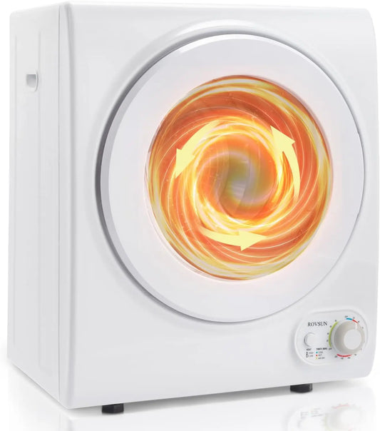 Bonnlo Portable Clothes Dryer - Front Load Electric Dryers Machine, Compact Laundry Dryers with Stainless Steel Tub, for Home, Apartment, Dorm, White